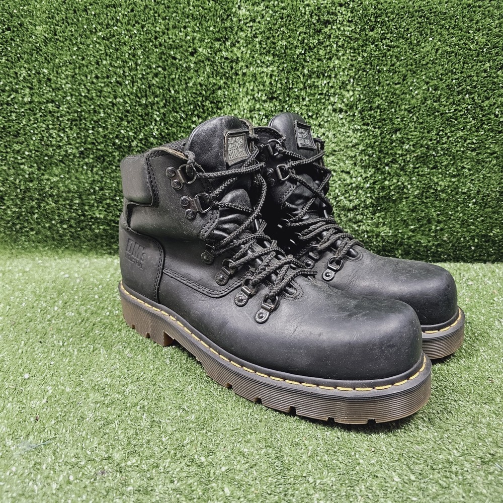 Dr. Martens 8836 Industrial Black Leather Steel Toe Work Boots Mens US 11